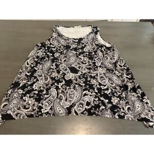 black paisley ARTISANNY  plus size tank top shirt 2X